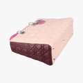 Lady Dior Pink × Bordeaux × Rose Red lambskin 15-BO-1114レディディオール ピンク × ボルドー × ローズレッド ラムスキン 15-BO-1114