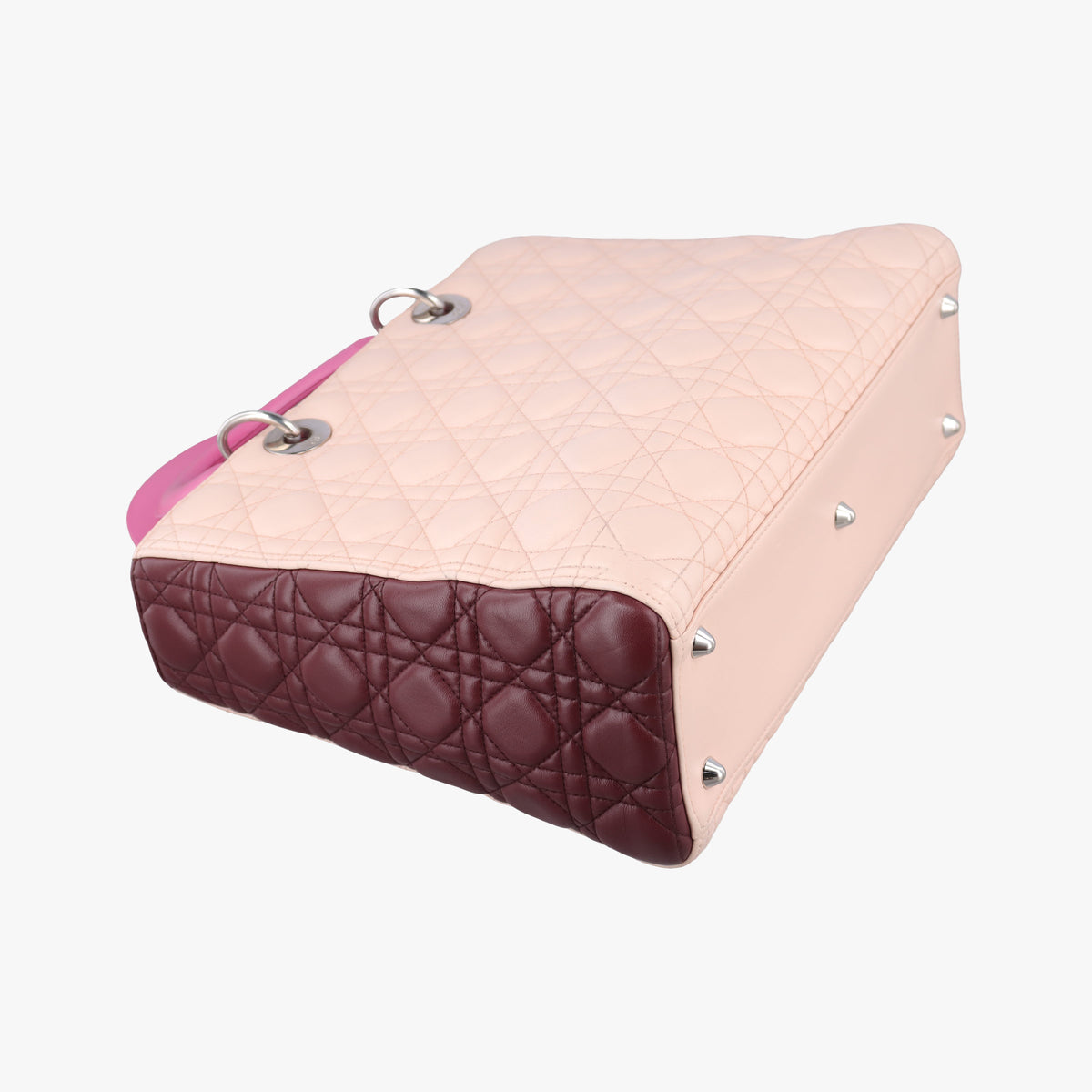 Lady Dior Pink × Bordeaux × Rose Red lambskin 15-BO-1114レディディオール ピンク × ボルドー × ローズレッド ラムスキン 15-BO-1114