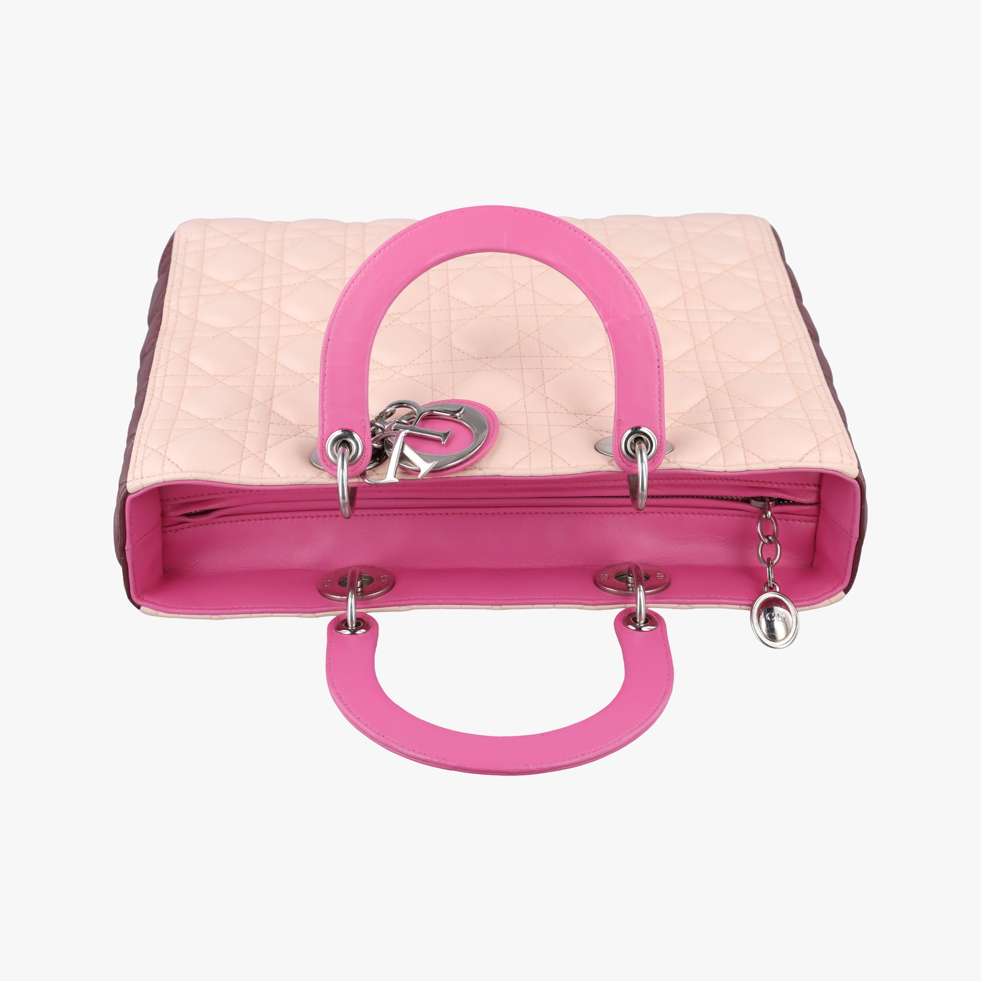 Lady Dior Pink × Bordeaux × Rose Red lambskin 15-BO-1114レディディオール ピンク × ボルドー × ローズレッド ラムスキン 15-BO-1114