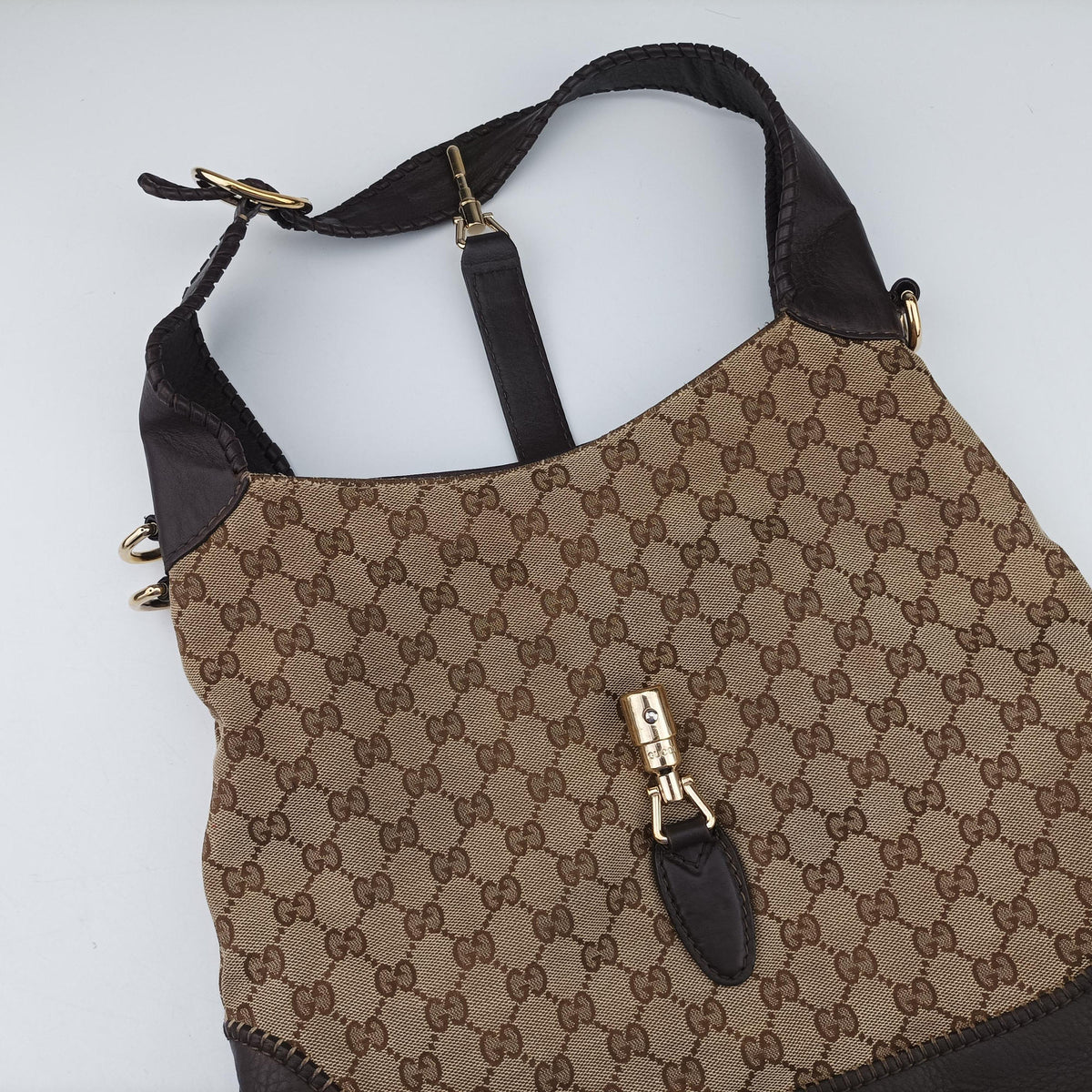 New Jackie Brown×Black Canvas×Leather 246907 C9097295ニュージャッキー ブラウン×ブラック キャンバス×レザー 246907 C9097295