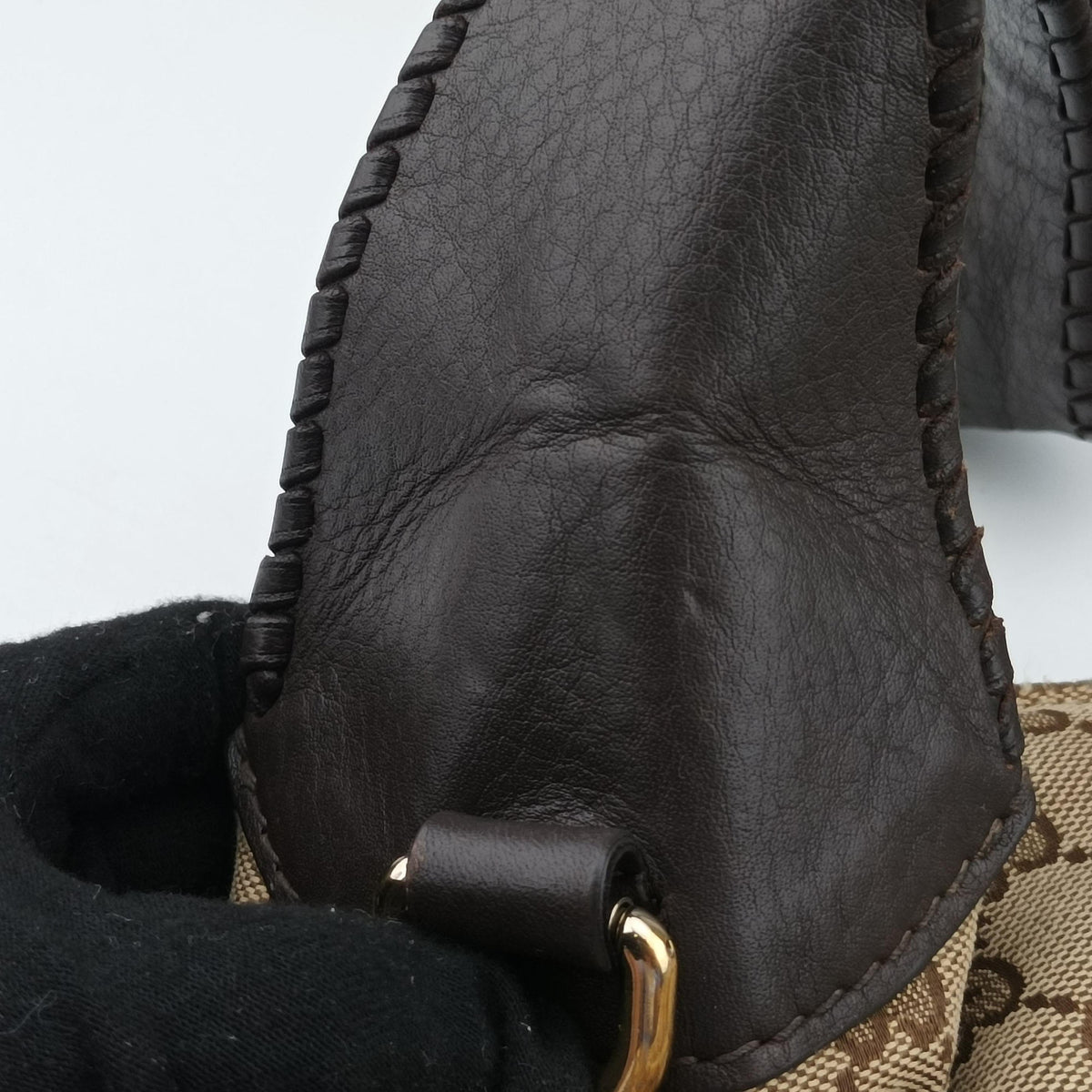 New Jackie Brown×Black Canvas×Leather 246907 C9097295ニュージャッキー ブラウン×ブラック キャンバス×レザー 246907 C9097295