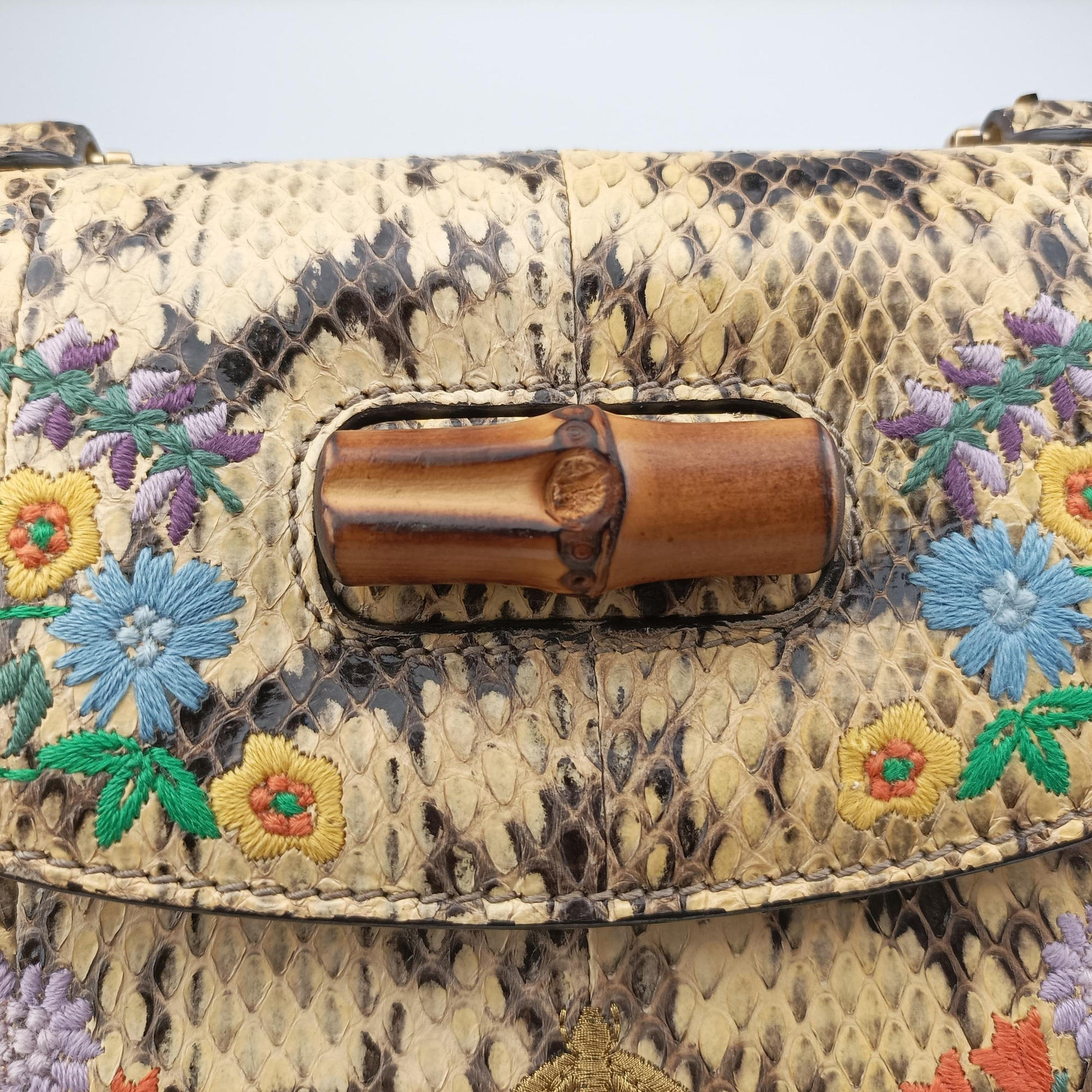 Bamboo Beige×Multi snakeskin 495880 E024438431バンブー ベージュ×マルチ ヘビ革 495880 E024438431