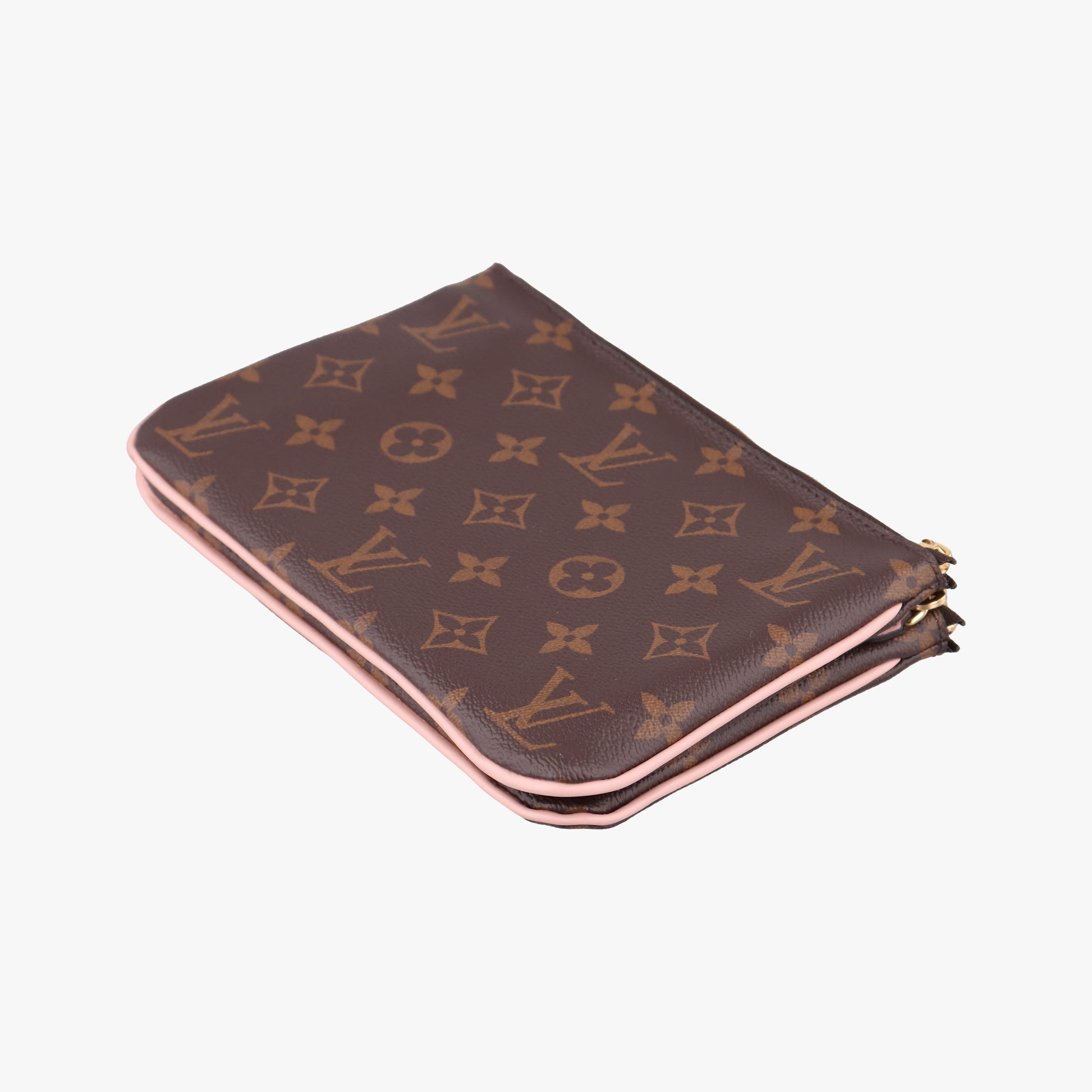 Pochette Double Zip Blooming Flowers brown×multicolor Monogram Canvas×calf leather M63905 GI4198 IC Chipポシェット ドゥーブルジップ ブルーミングフラワー モノグラム/ブラウン×マルチカラー モノグラムキャンバス×カーフレザー M63905 GI4198 ICチップ