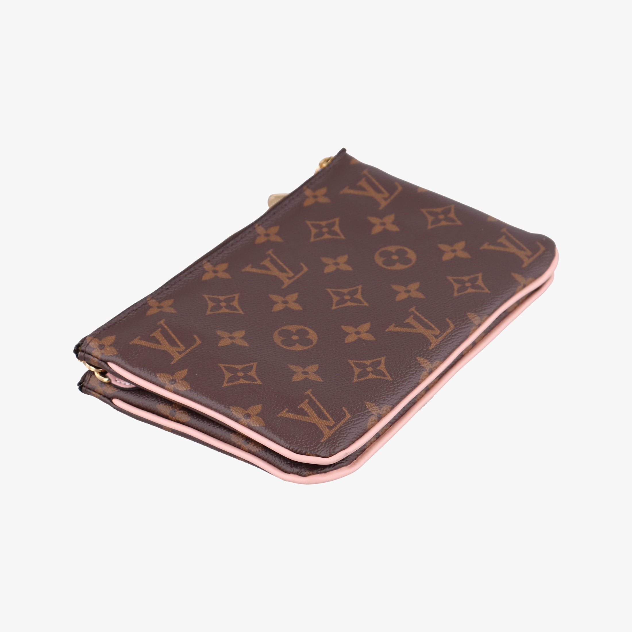 Pochette Double Zip Blooming Flowers brown×multicolor Monogram Canvas×calf leather M63905 GI4198 IC Chipポシェット ドゥーブルジップ ブルーミングフラワー モノグラム/ブラウン×マルチカラー モノグラムキャンバス×カーフレザー M63905 GI4198 ICチップ