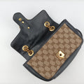 GG Marmont Brown×black Canvas×Leather 446744 H031351951GGマーモント ブラウン×ブラック キャンバス×レザー 446744 H031351951