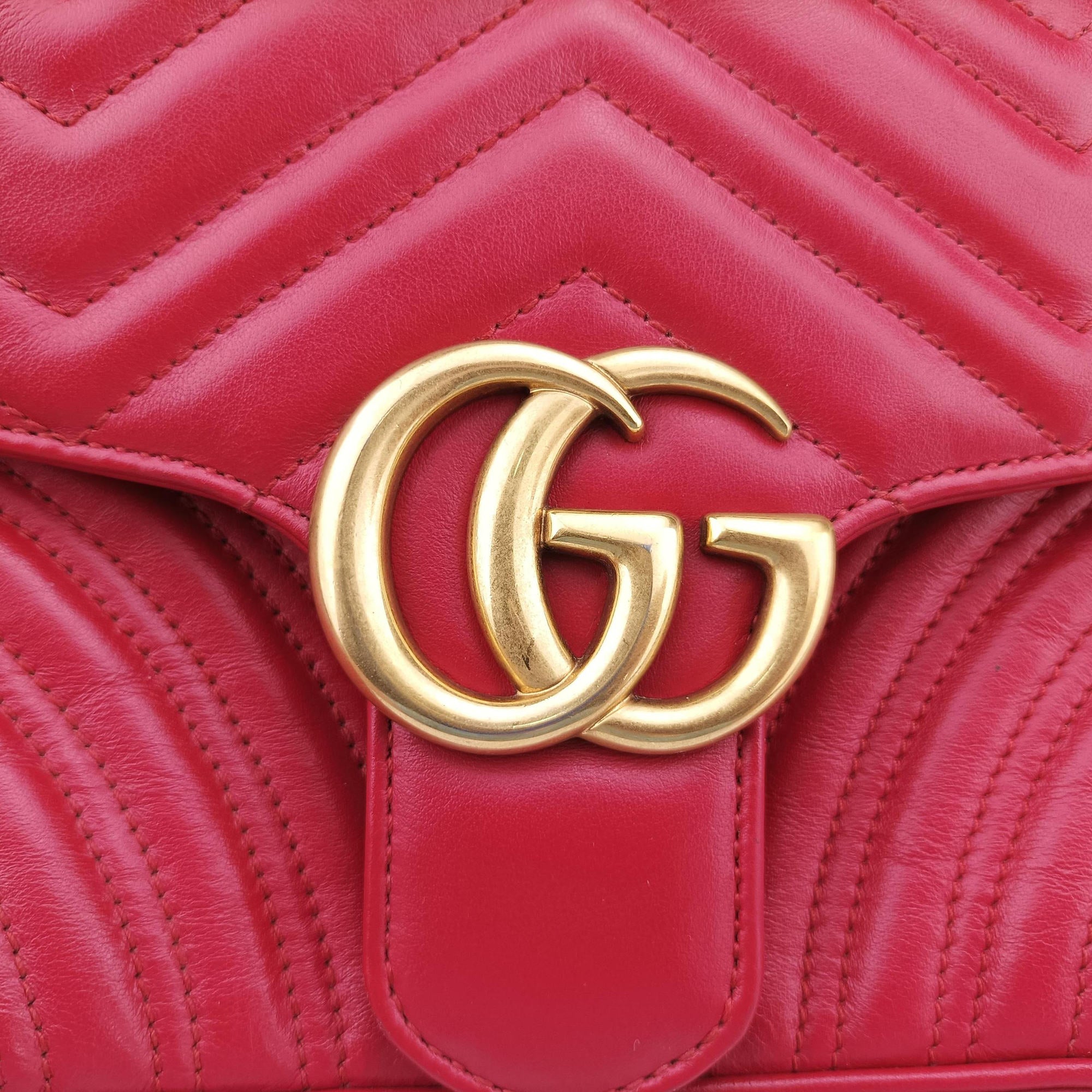 GG Marmont Red Leather 443497 G023466172GGマーモント レッド レザー 443497 G023466172
