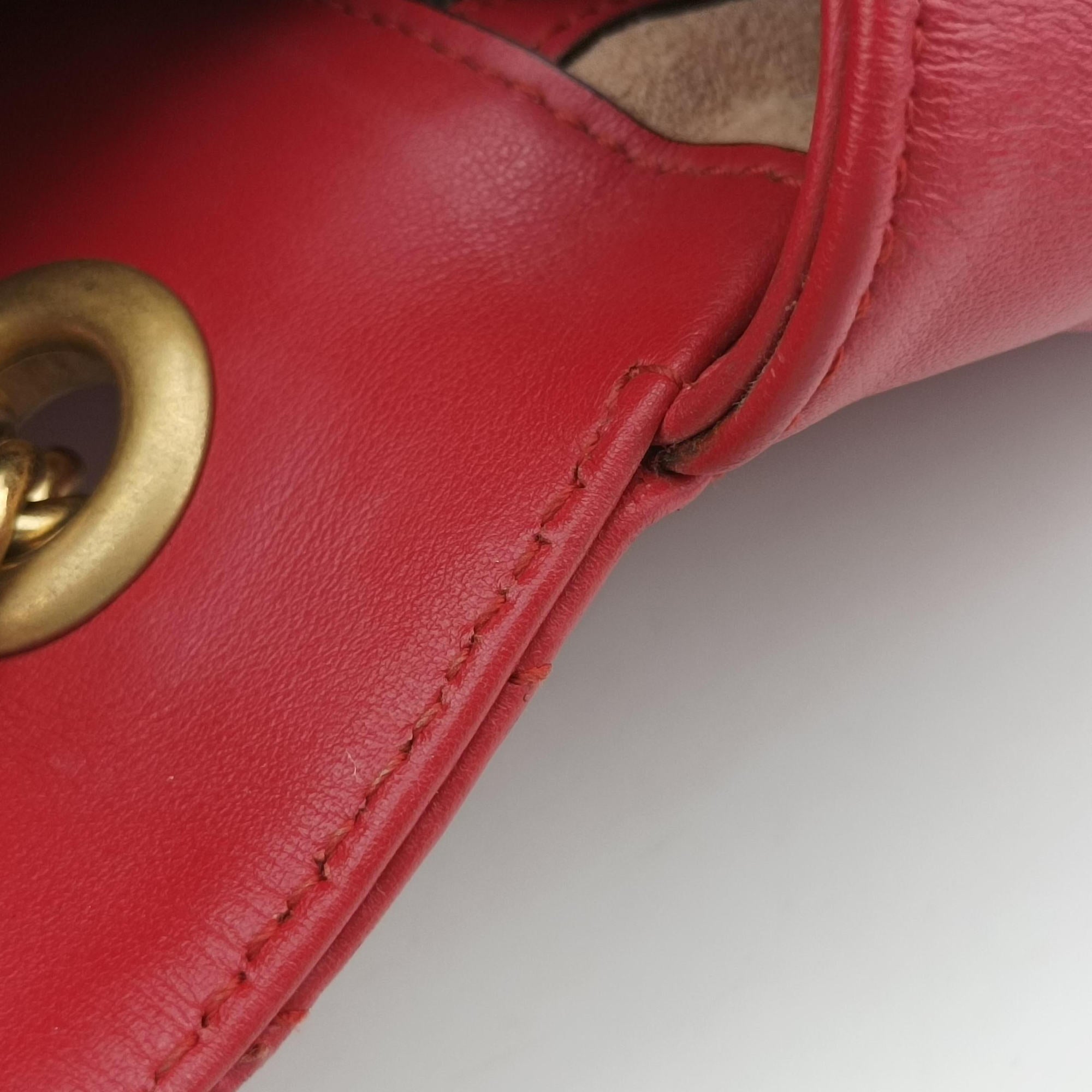 GG Marmont Red Leather 443497 G023466172GGマーモント レッド レザー 443497 G023466172