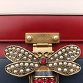 Queen Margaret Ivory×Red×Navy Leather 476542 G024525180クイーン マーガレット アイボリー×レッド×ネイビー レザー 476542 G024525180