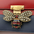 Queen Margaret Ivory×Red×Navy Leather 476542 G024525180クイーン マーガレット アイボリー×レッド×ネイビー レザー 476542 G024525180