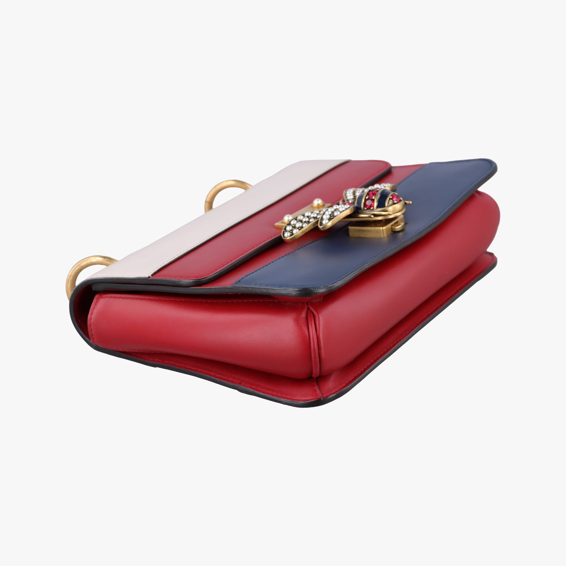 Queen Margaret Ivory×Red×Navy Leather 476542 G024525180クイーン マーガレット アイボリー×レッド×ネイビー レザー 476542 G024525180