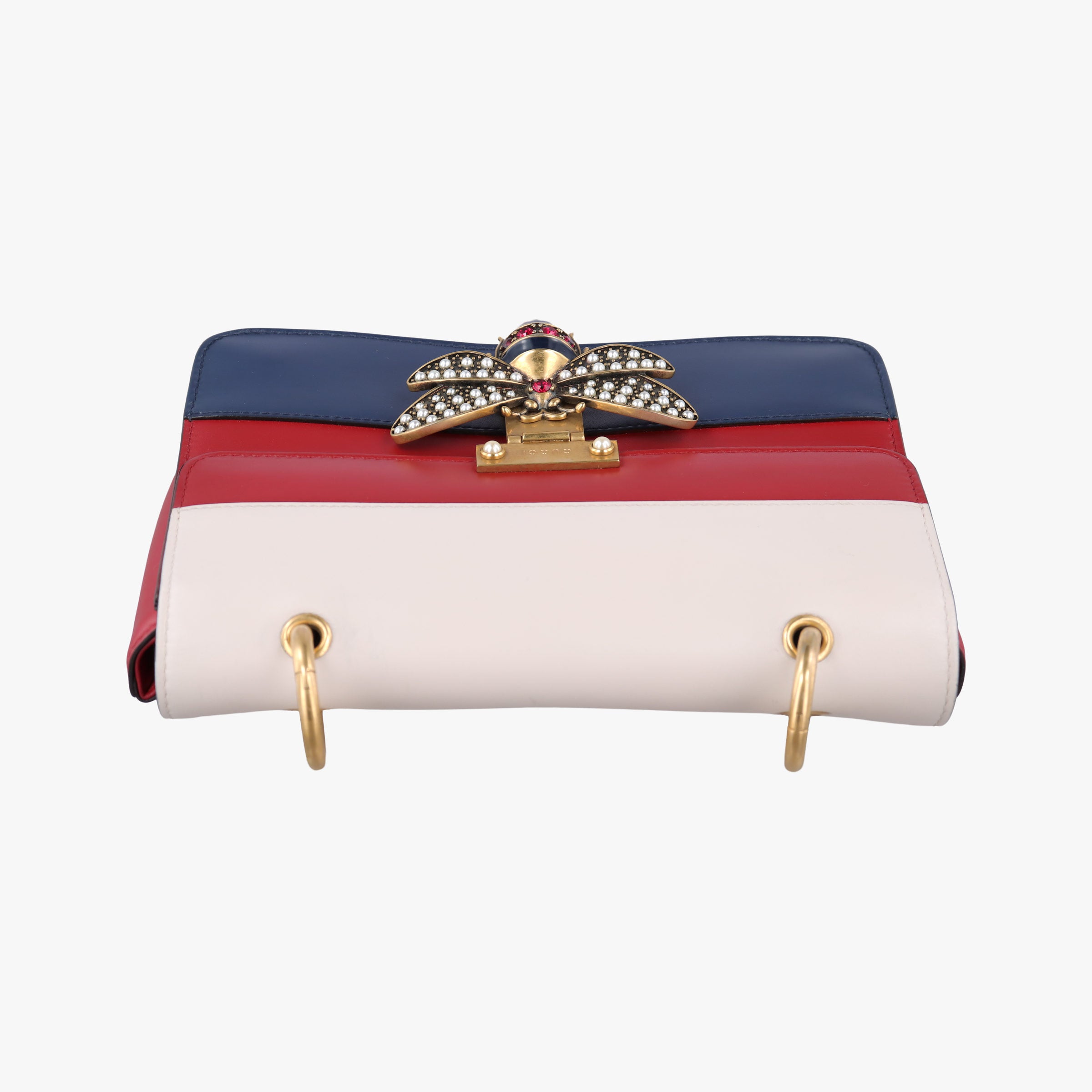 Queen Margaret Ivory×Red×Navy Leather 476542 G024525180クイーン マーガレット アイボリー×レッド×ネイビー レザー 476542 G024525180