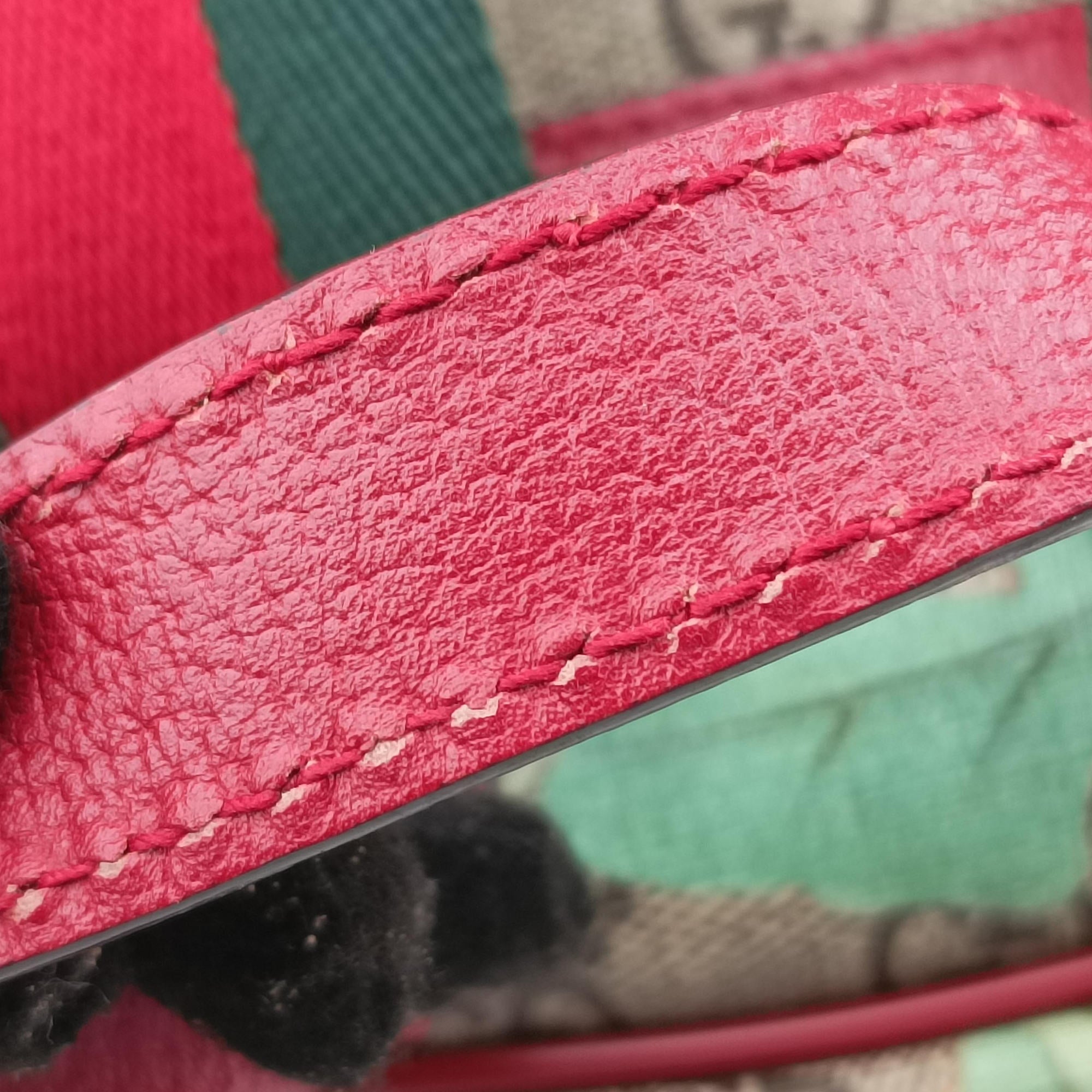GG Supreme Tian Beige×Red×Multicolor PVC coated canvas×Leather 427042 C019437977GGスプリームティアン ベージュ×レッド×マルチカラー PVCコーティングキャンバス×レザー 427042 C019437977