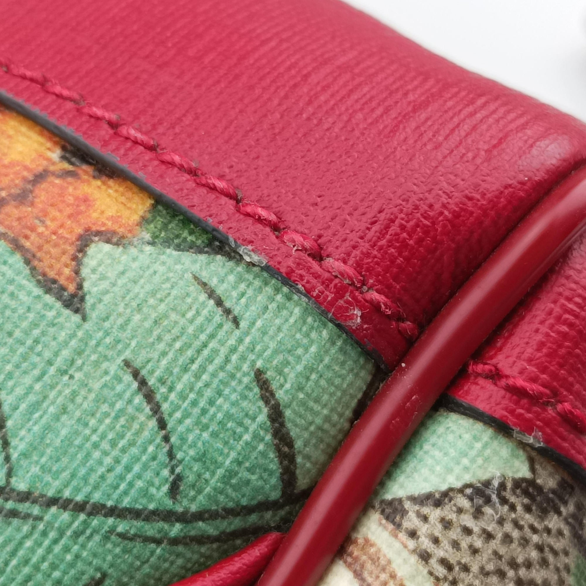 GG Supreme Tian Beige×Red×Multicolor PVC coated canvas×Leather 427042 C019437977GGスプリームティアン ベージュ×レッド×マルチカラー PVCコーティングキャンバス×レザー 427042 C019437977