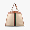 Rajah Beige × Brown Leather×Canvas 537219 H028698765ラジャ ベージュ × ブラウン レザー×キャンバス 537219 H028698765