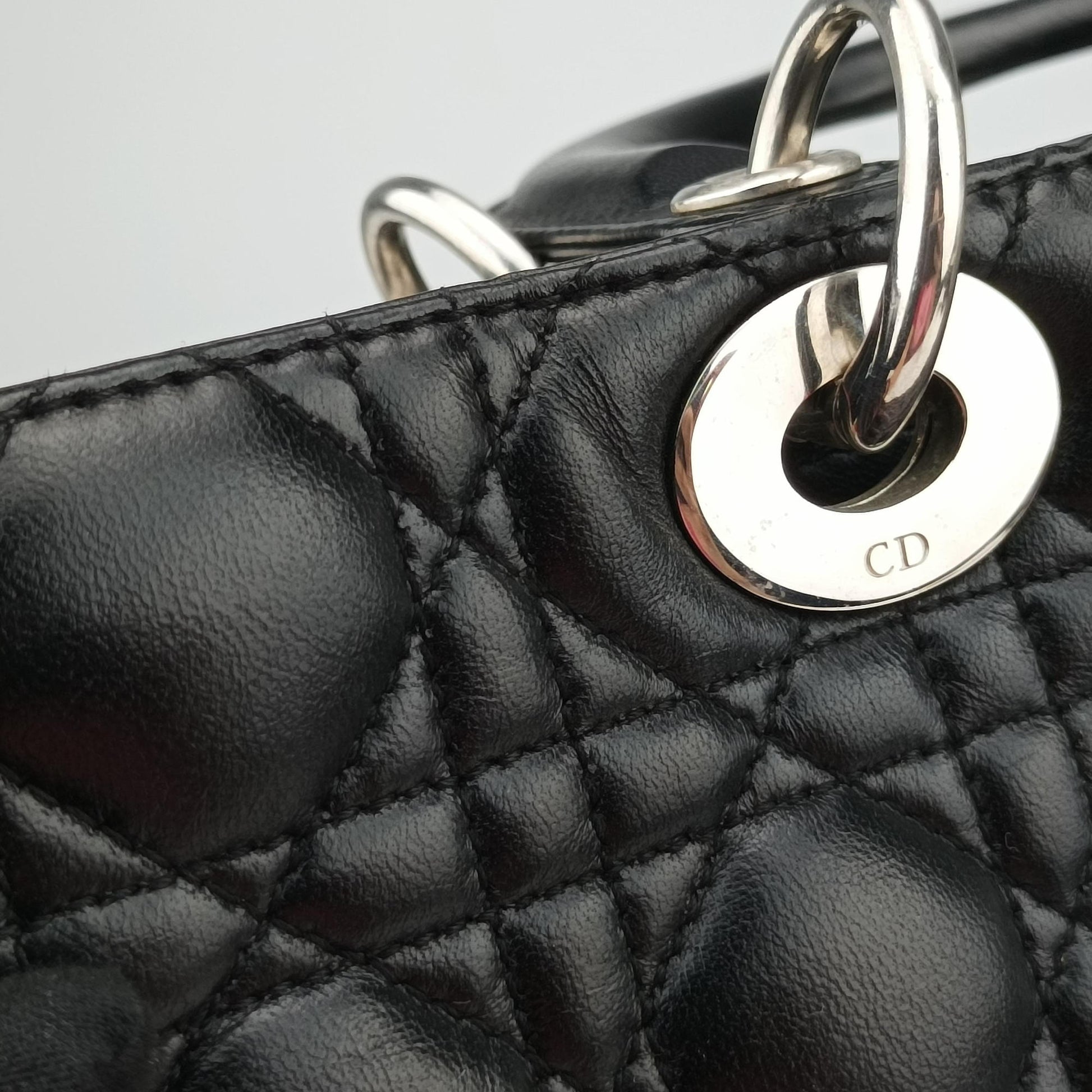 Lady Dior Black lambskin 05-MA-0069レディディオール ブラック ラムスキン 05-MA-0069