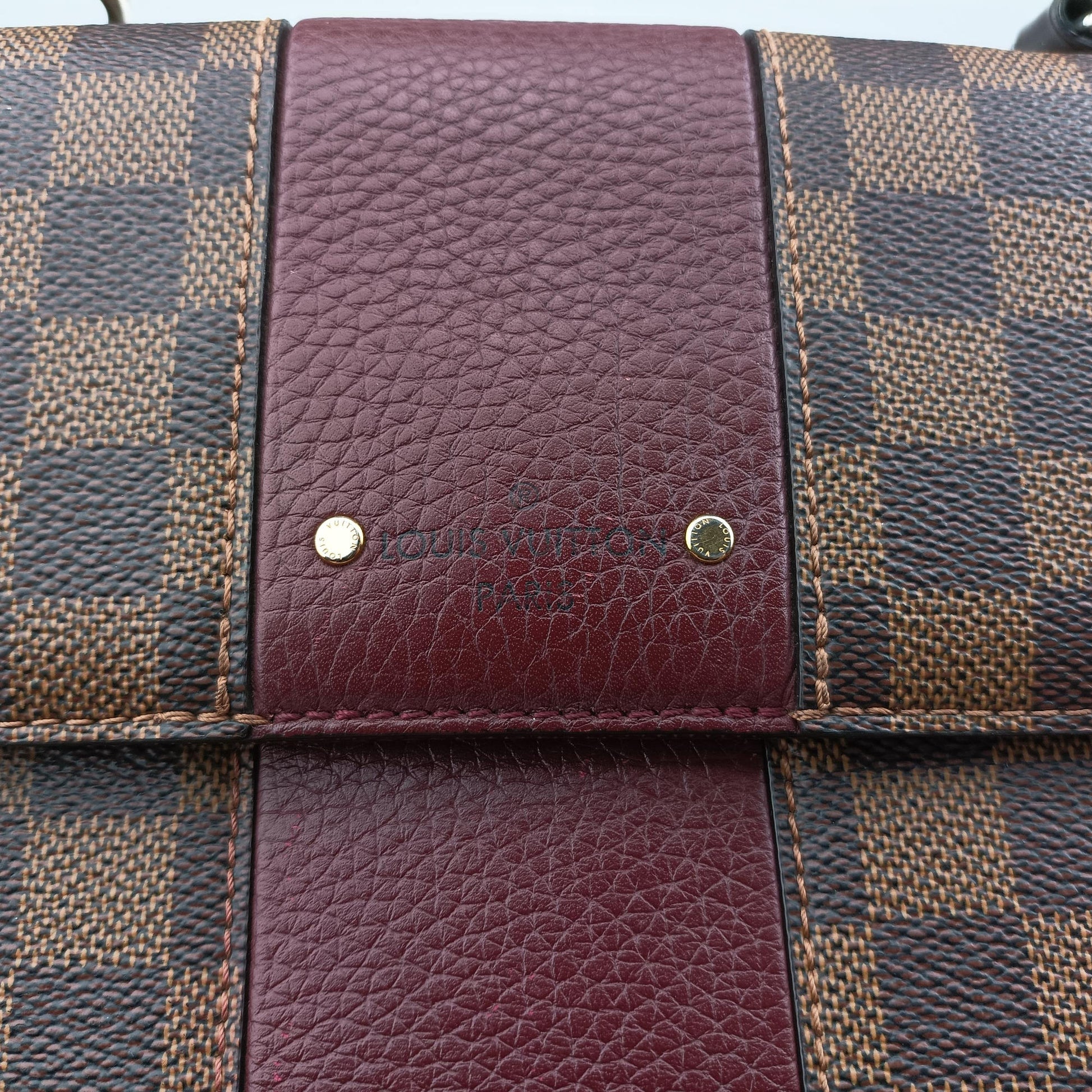BOND STREET EBENE×bordeaux Damier Canvas aTaurillon leather N64416 TR4167 IC Chipボンド ストリート エベヌ×ボルドー ダミエ キャンバス×トリヨンレザー N64416 TR4167 ICチップ