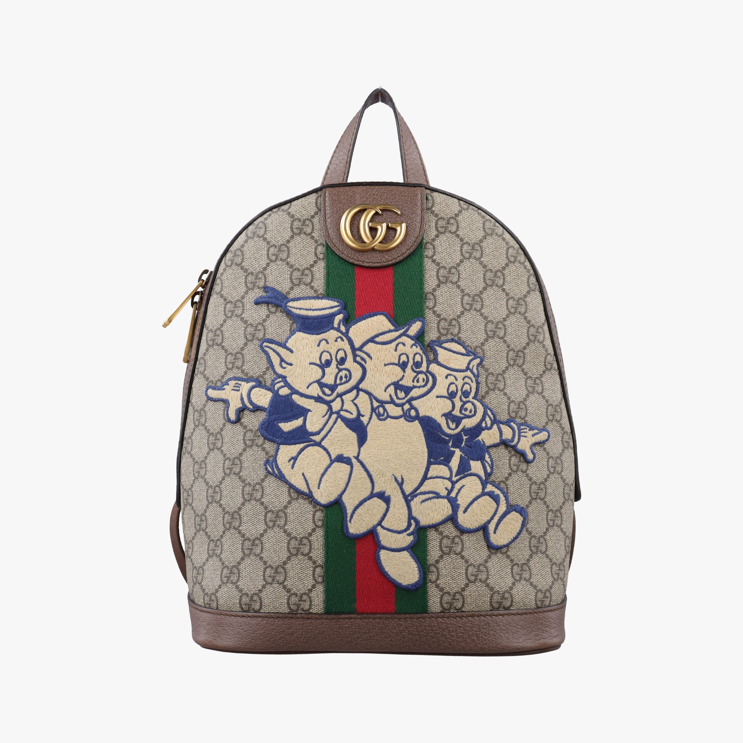 The Three Little Pigs Brown×Multicolour PVC coated canvas 552884 C027878581三匹のこぶた ブラウン×マルチカラー PVCコーティングキャンバス 552884 C027878581