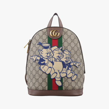 The Three Little Pigs Brown×Multicolour PVC coated canvas 552884 C027878581三匹のこぶた ブラウン×マルチカラー PVCコーティングキャンバス 552884 C027878581