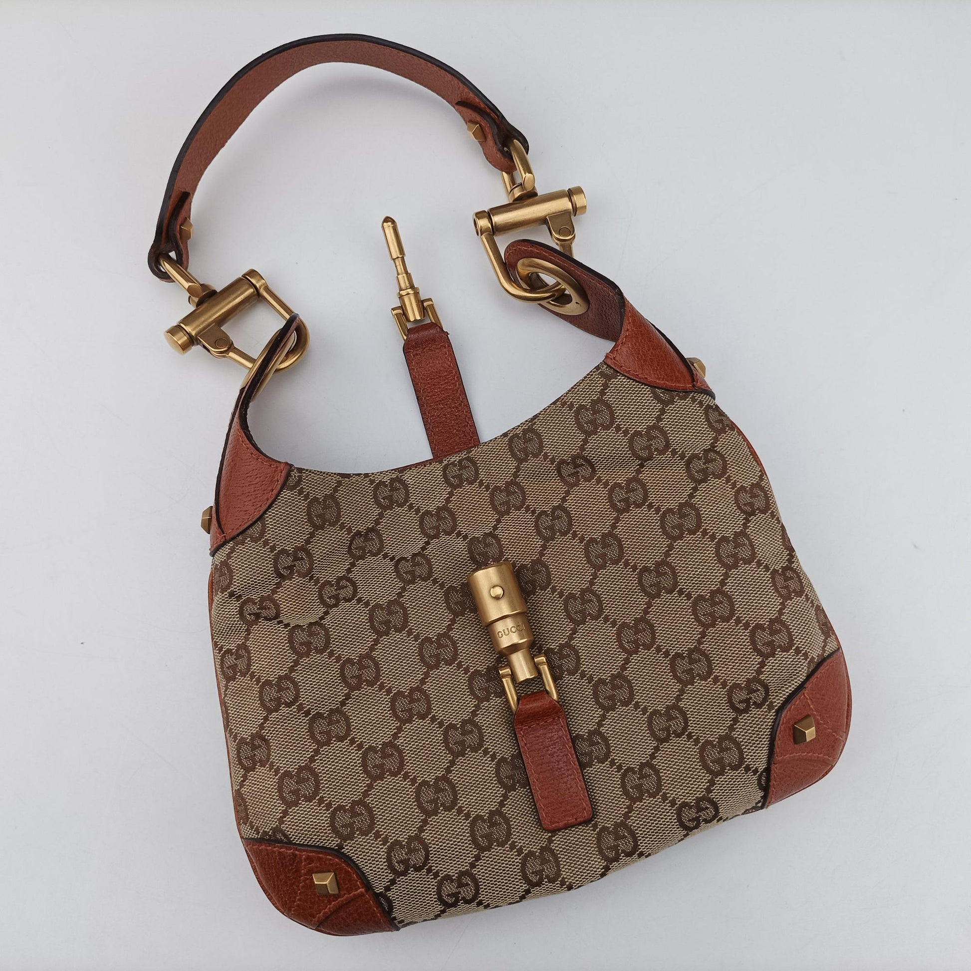 Piston Lock Jackie Hobo Brown canvas×leather 120885 ニュージャッキー ブラウン キャンバス×レザー 120885 