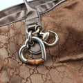 Pre-owned Gucci Heart Bit charm Golden×Brown canvas×leather 269955 handbag | stylenewstar