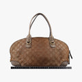 Pre-owned Gucci Heart Bit charm Golden×Brown canvas×leather 269955 handbag | stylenewstar