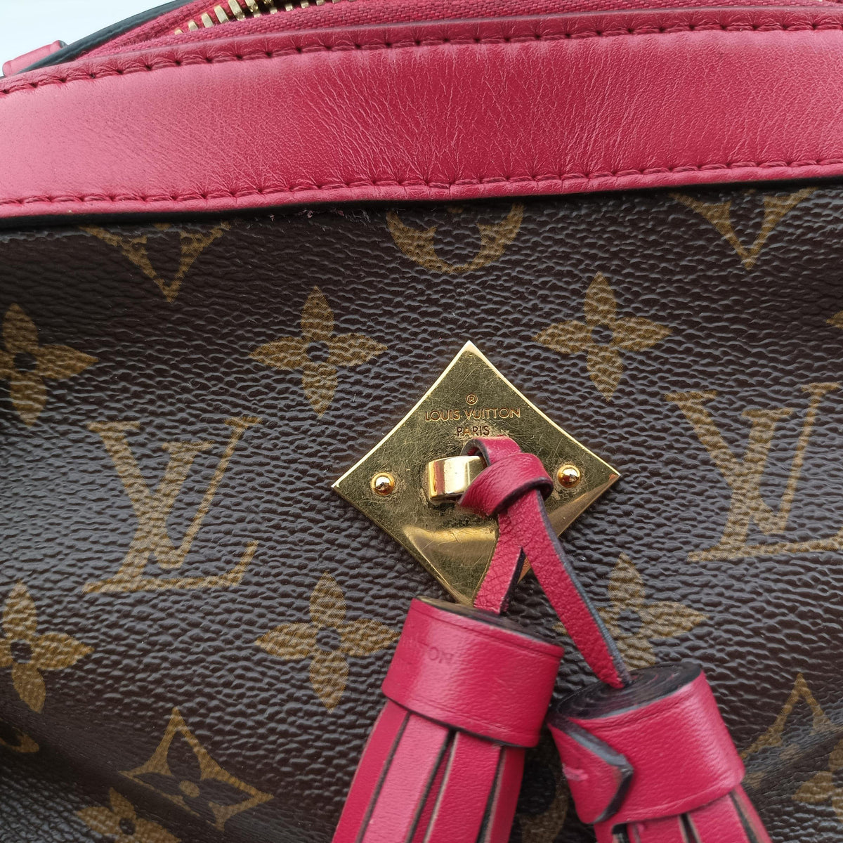Vintage Louis Vuitton SAINTONGE brown×Freesia Monogram Canvas×calf leather M43557 shoulderbag | stylenewstar