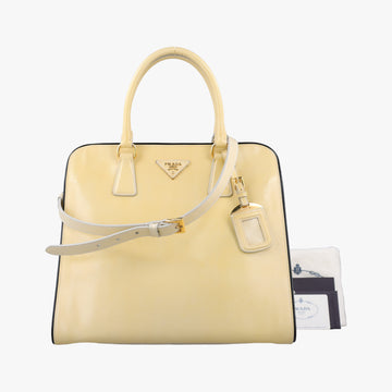 Open tote Yellow SAFFIANO patent 7 Rオープントート イエロー サフィアーノ パテント 7 R