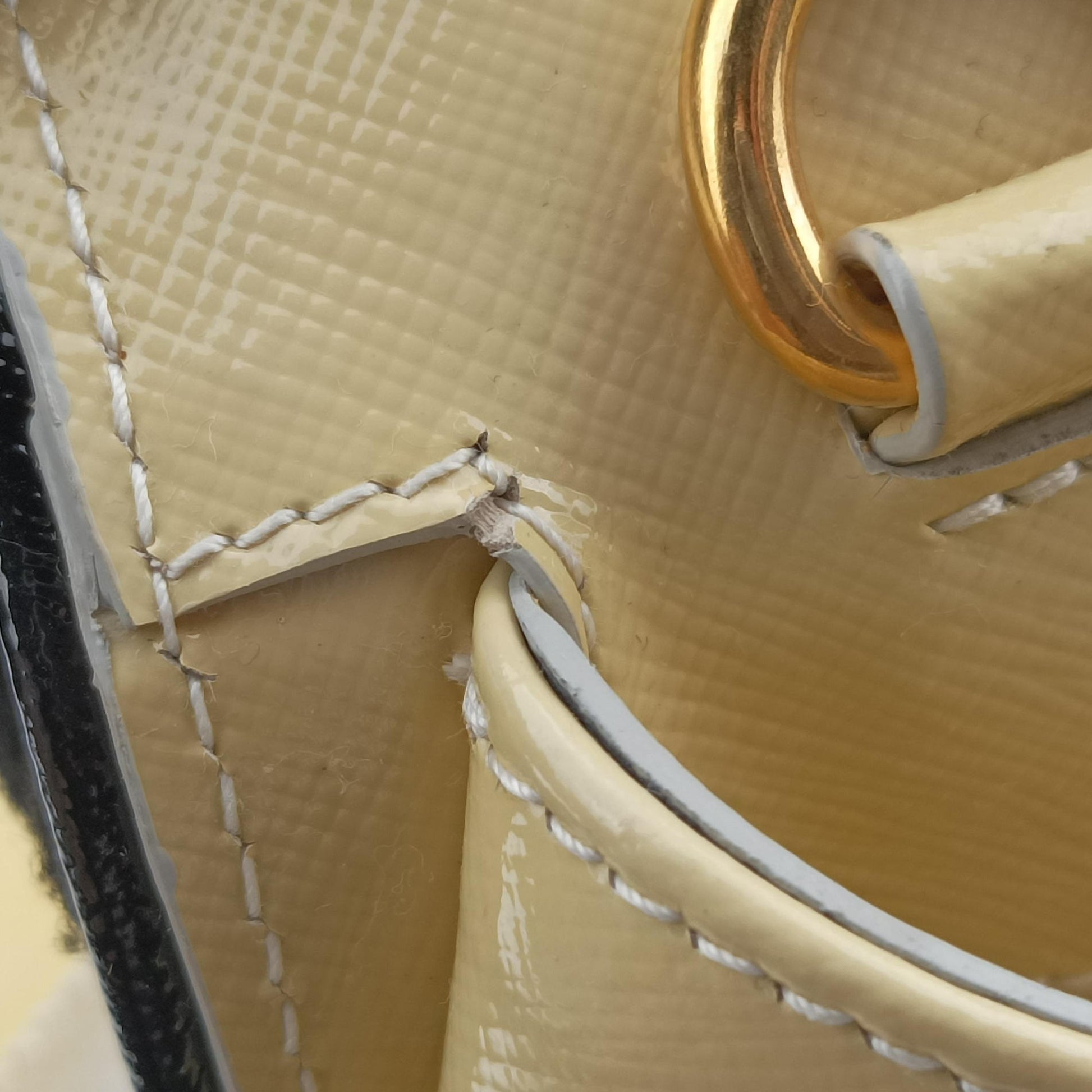 Open tote Yellow SAFFIANO patent 7 Rオープントート イエロー サフィアーノ パテント 7 R