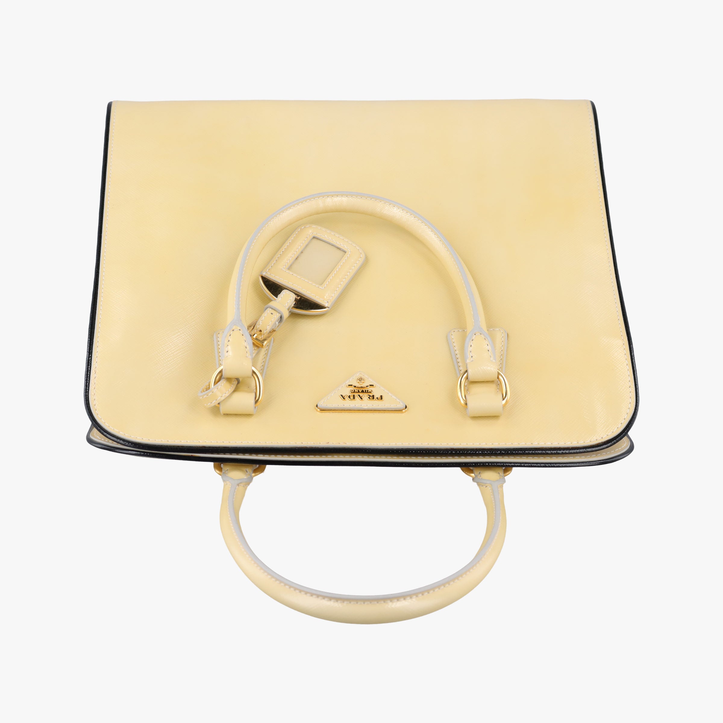 Open tote Yellow SAFFIANO patent 7 Rオープントート イエロー サフィアーノ パテント 7 R