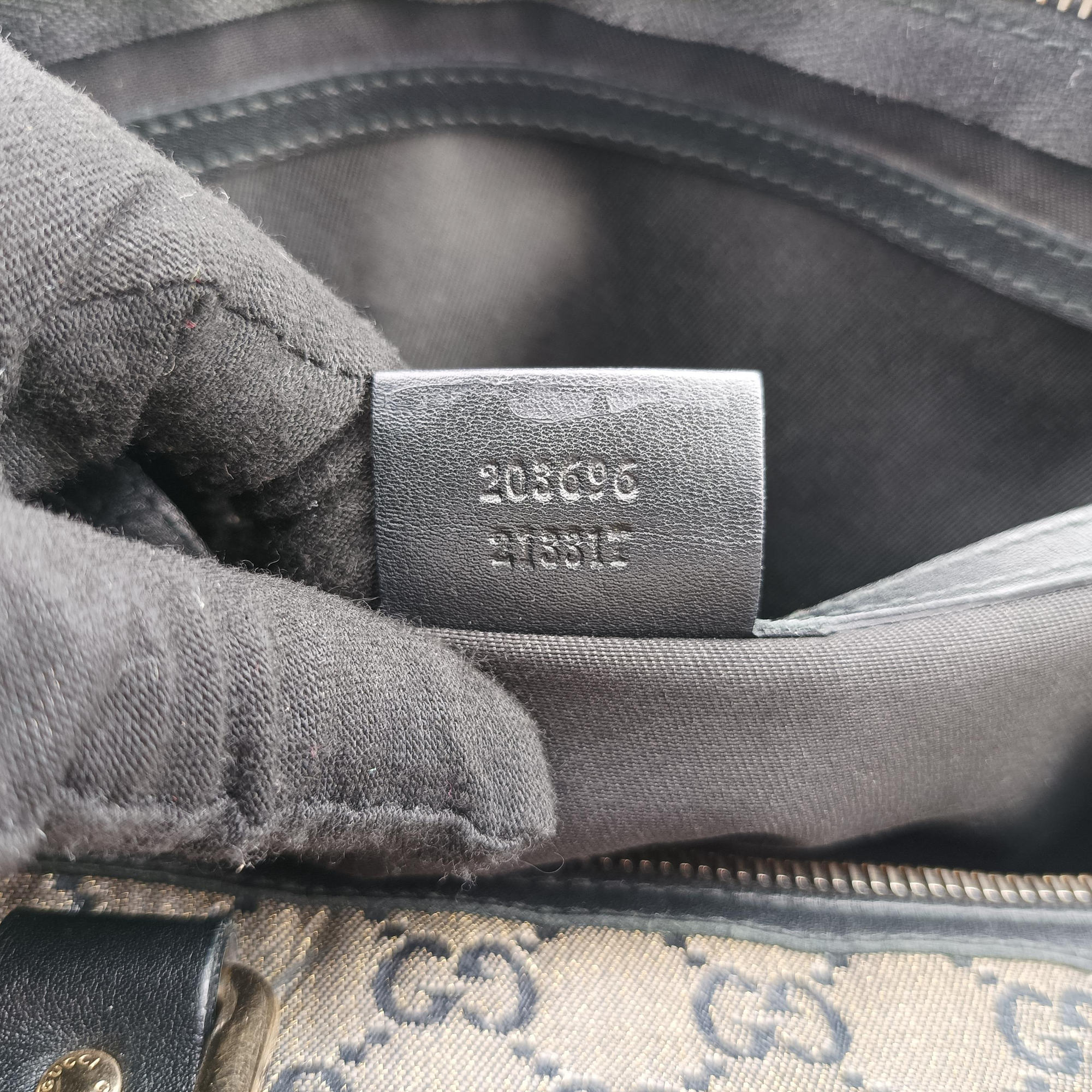 GG plus Spring Joy GG Supreme Grey PVC coated canvas×Leather 203696 E5032281GGプラス ジョイ GGスプリーム グレー PVCコーティングキャンバス×レザー 203696 E5032281
