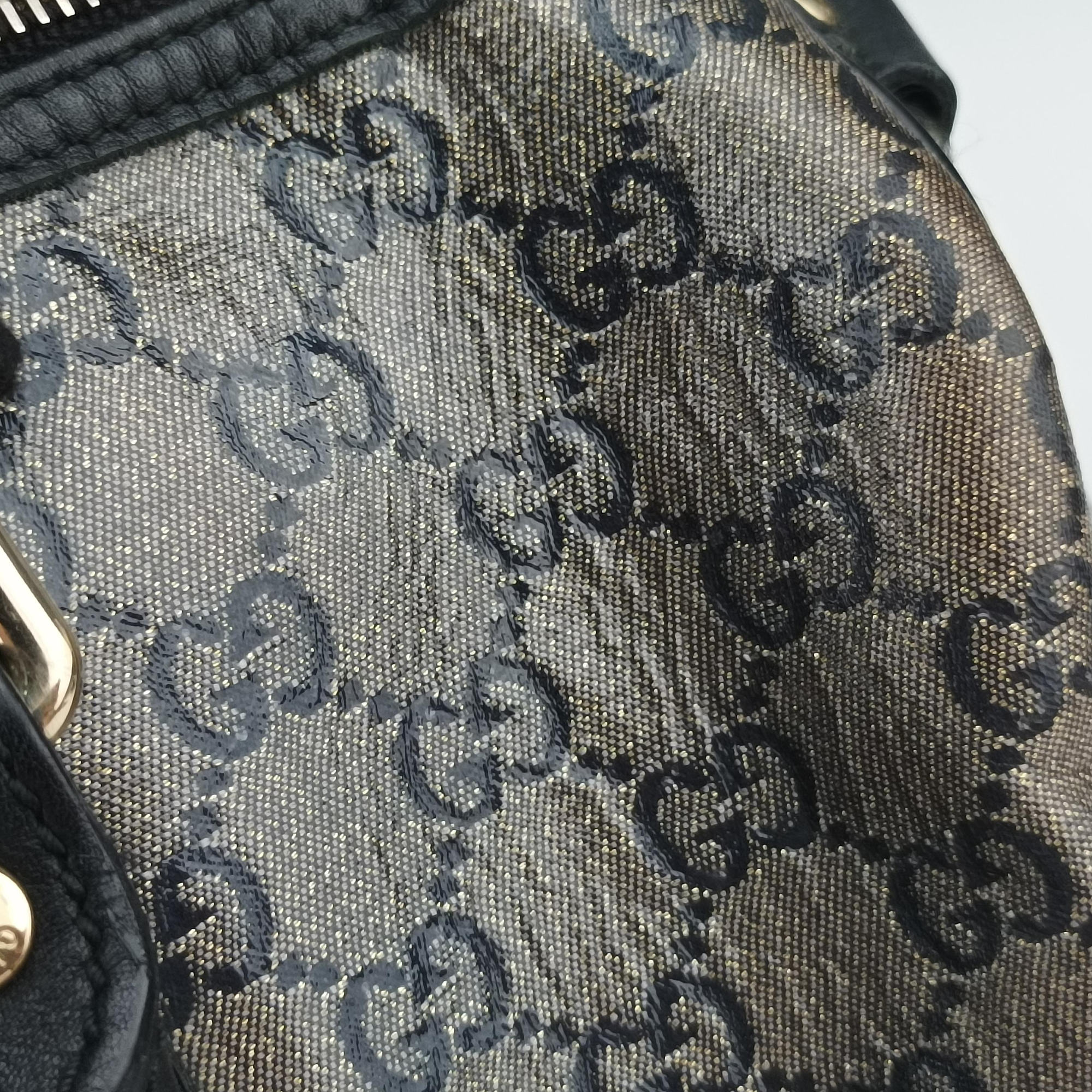 GG plus Spring Joy GG Supreme Grey PVC coated canvas×Leather 203696 E5032281GGプラス ジョイ GGスプリーム グレー PVCコーティングキャンバス×レザー 203696 E5032281