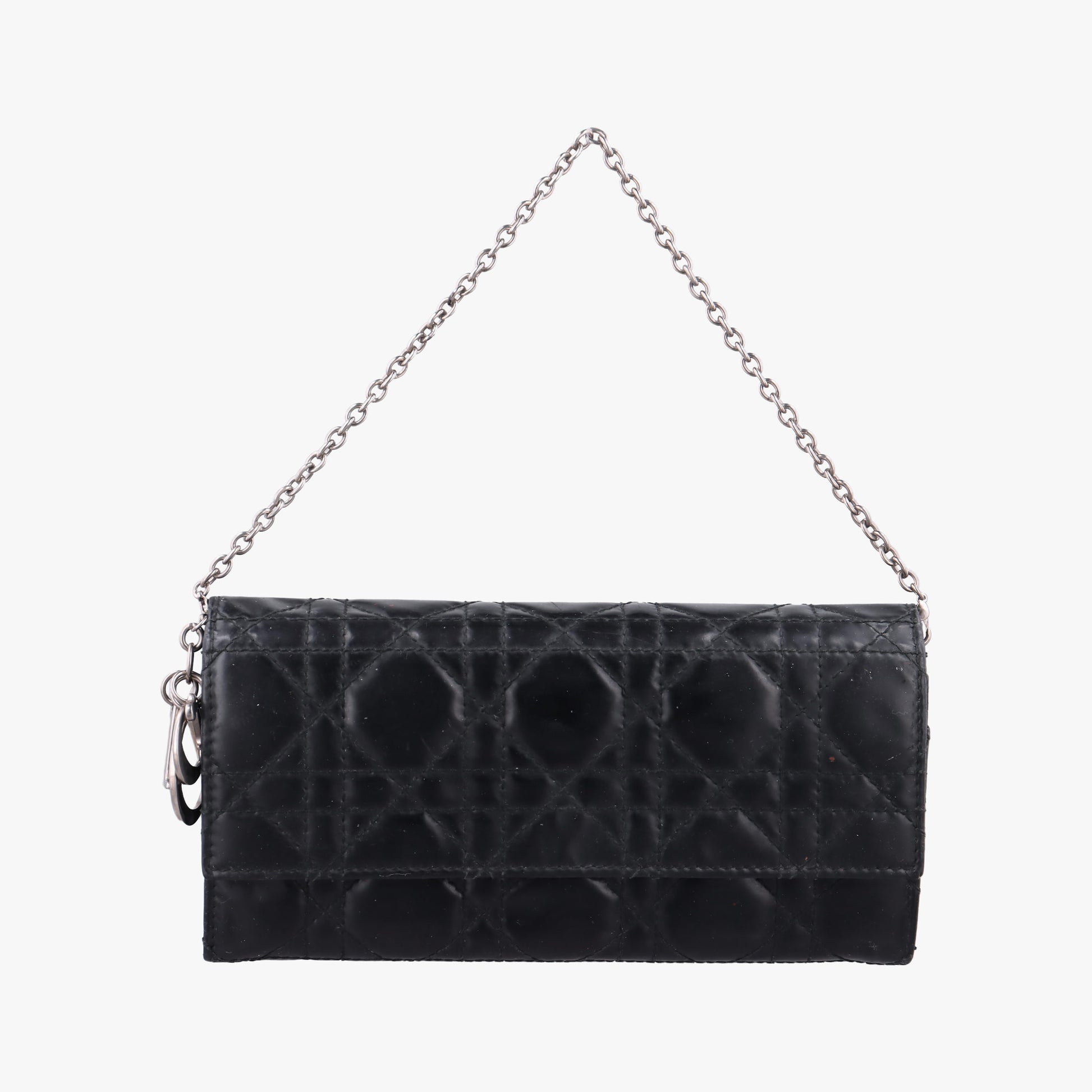 Lady Dior Cannage Black Patent Leather 02-LU-0049レディディオール カナージュ ブラック パテント 02-LU-0049