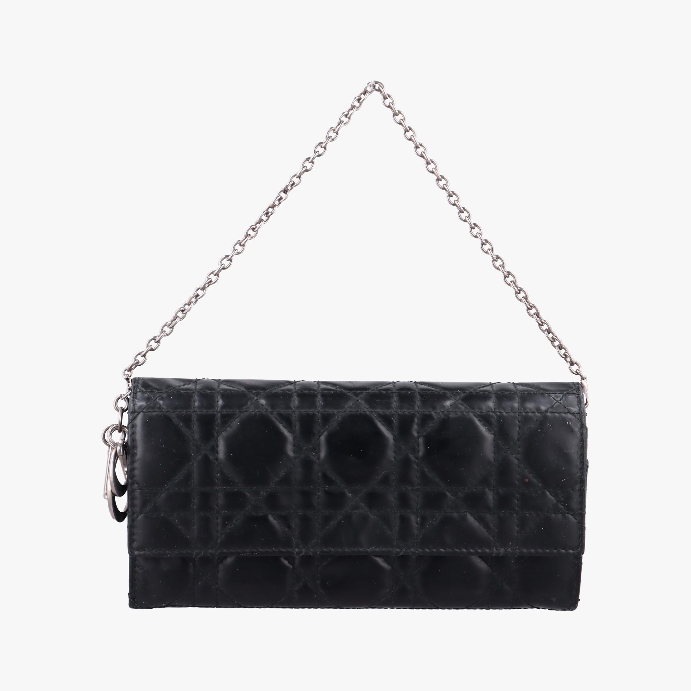 Lady Dior Cannage Black Patent Leather 02-LU-0049レディディオール カナージュ ブラック パテント 02-LU-0049