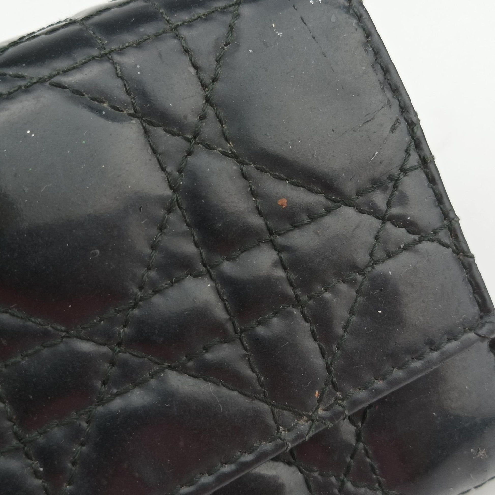 Lady Dior Cannage Black Patent Leather 02-LU-0049レディディオール カナージュ ブラック パテント 02-LU-0049