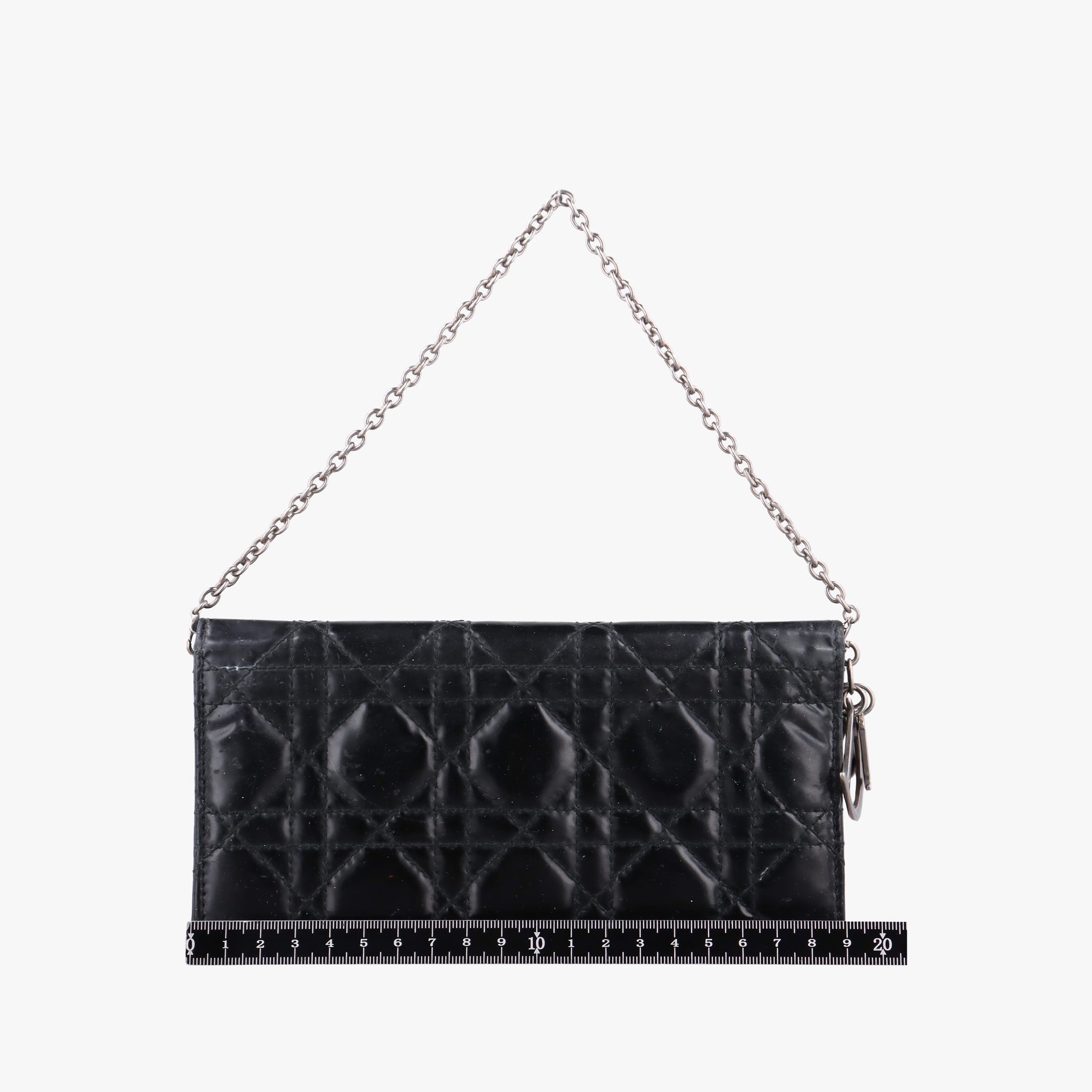 Lady Dior Cannage Black Patent Leather 02-LU-0049レディディオール カナージュ ブラック パテント 02-LU-0049