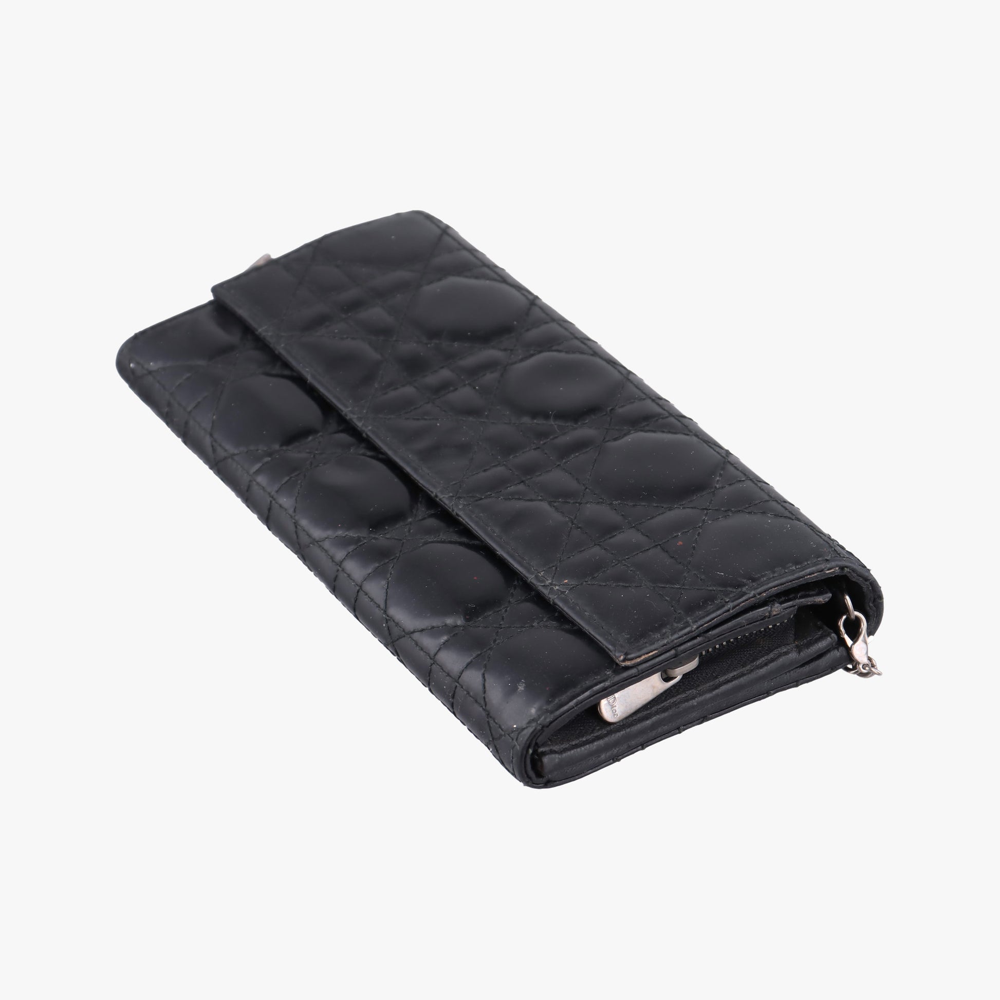 Lady Dior Cannage Black Patent Leather 02-LU-0049レディディオール カナージュ ブラック パテント 02-LU-0049