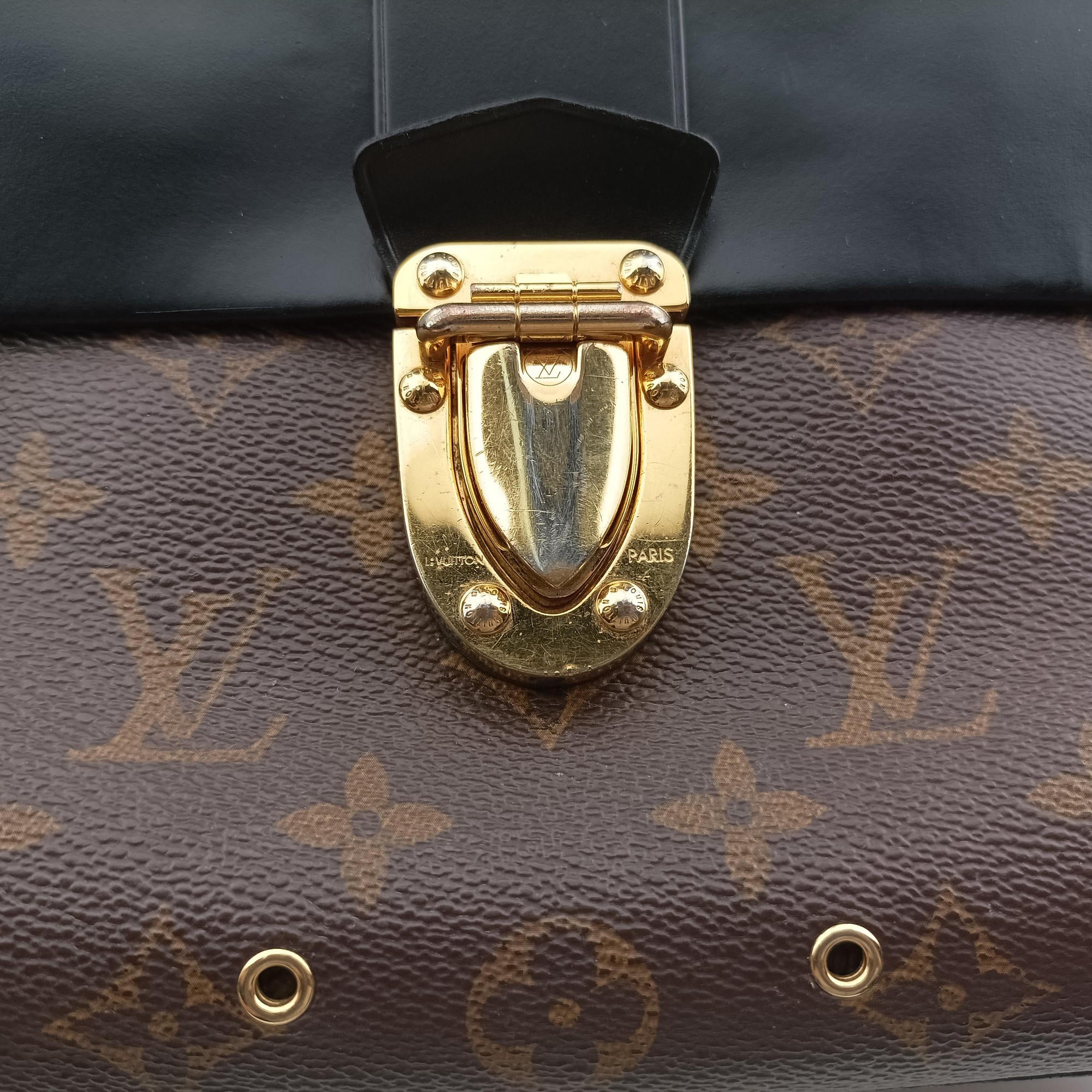 One-handle Flap MM brown×black Monogram Canvas×calf leather M43125 FL3107 IC ChipワンハンドルフラップMM モノグラム/ブラウン×ブラック モノグラムキャンバス×カーフレザー M43125 FL3107 ICチップ