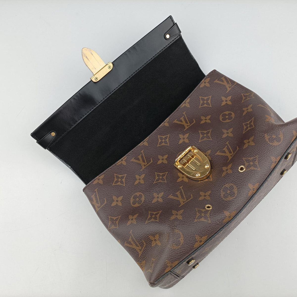 One-handle Flap MM brown×black Monogram Canvas×calf leather M43125 FL3107 IC ChipワンハンドルフラップMM モノグラム/ブラウン×ブラック モノグラムキャンバス×カーフレザー M43125 FL3107 ICチップ