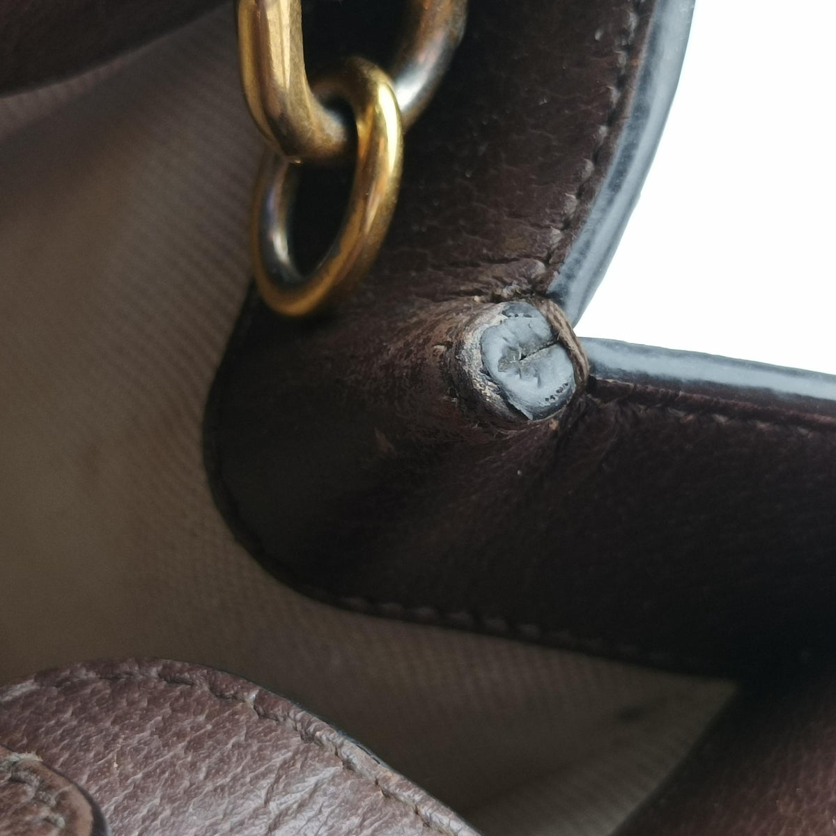 Pre-owned Gucci Diana Jumbo GG Mini Brown Canvas×Leather 655661 shoulderbag | stylenewstar