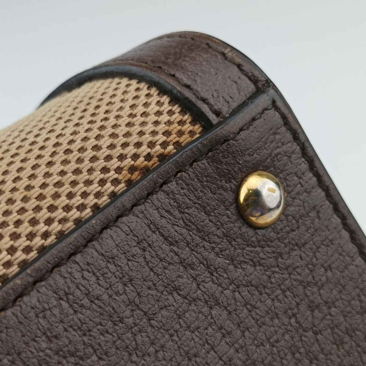 Pre-owned Gucci Diana Jumbo GG Mini Brown Canvas×Leather 655661 shoulderbag | stylenewstar