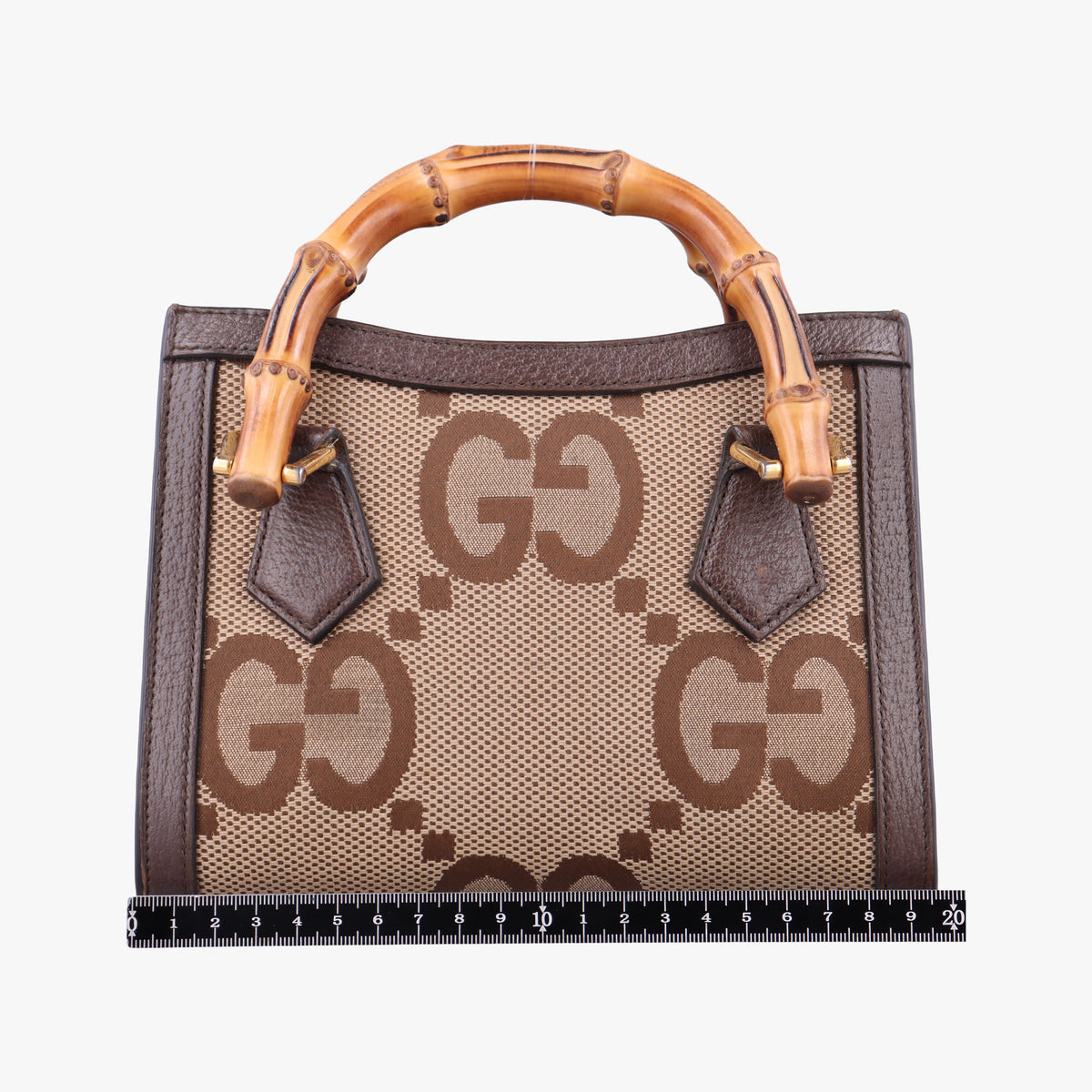 Pre-owned Gucci Diana Jumbo GG Mini Brown Canvas×Leather 655661 shoulderbag | stylenewstar