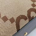 Pre-owned Gucci Diana Jumbo GG Mini Brown Canvas×Leather 655661 shoulderbag | stylenewstar