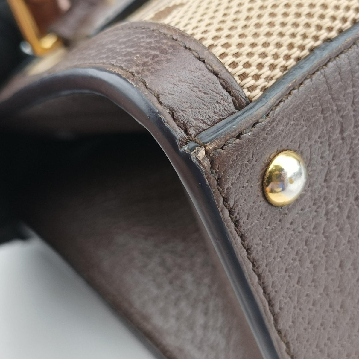Pre-owned Gucci Diana Jumbo GG Mini Brown Canvas×Leather 655661 shoulderbag | stylenewstar