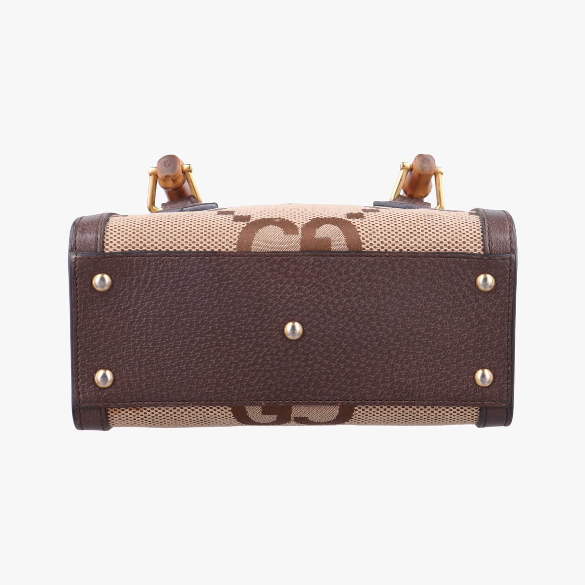 Pre-owned Gucci Diana Jumbo GG Mini Brown Canvas×Leather 655661 shoulderbag | stylenewstar