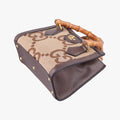 Pre-owned Gucci Diana Jumbo GG Mini Brown Canvas×Leather 655661 shoulderbag | stylenewstar