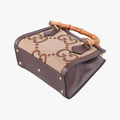 Pre-owned Gucci Diana Jumbo GG Mini Brown Canvas×Leather 655661 shoulderbag | stylenewstar