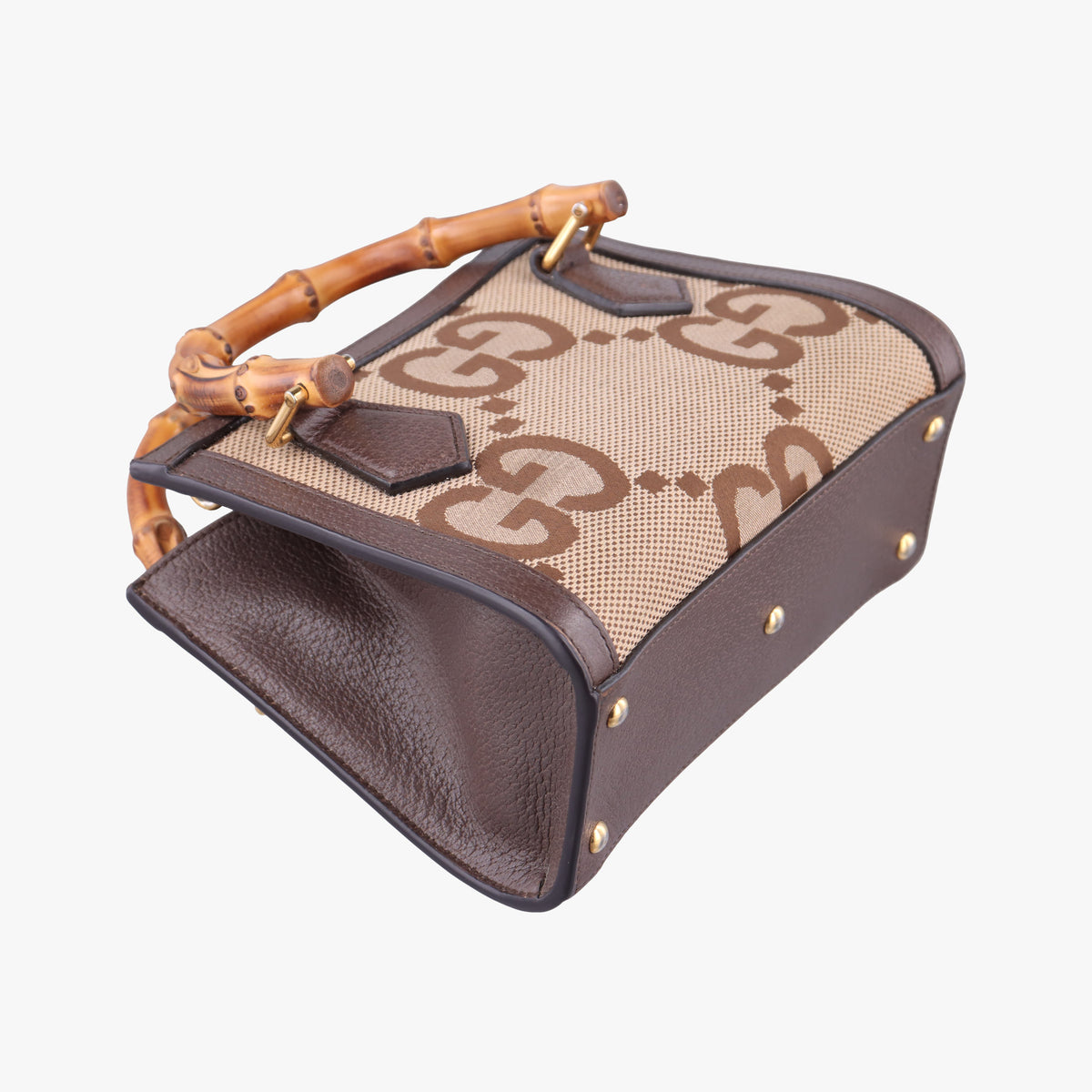 Pre-owned Gucci Diana Jumbo GG Mini Brown Canvas×Leather 655661 shoulderbag | stylenewstar
