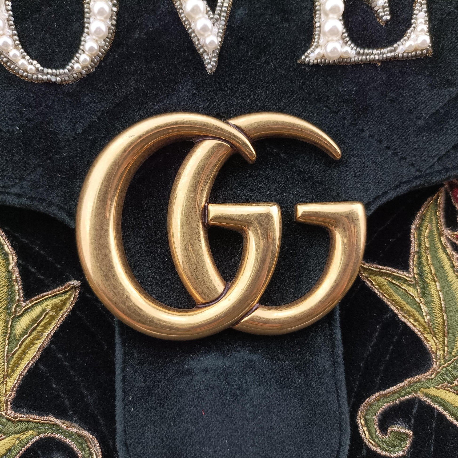 GG Marmont Black×Multicolour velour 443496 B022312338GGマーモント ブラック×マルチカラー ベロア 443496 B022312338