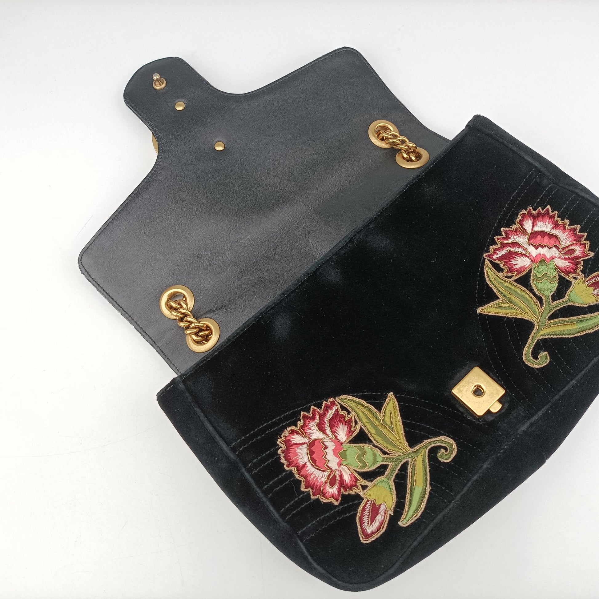 GG Marmont Black×Multicolour velour 443496 B022312338GGマーモント ブラック×マルチカラー ベロア 443496 B022312338