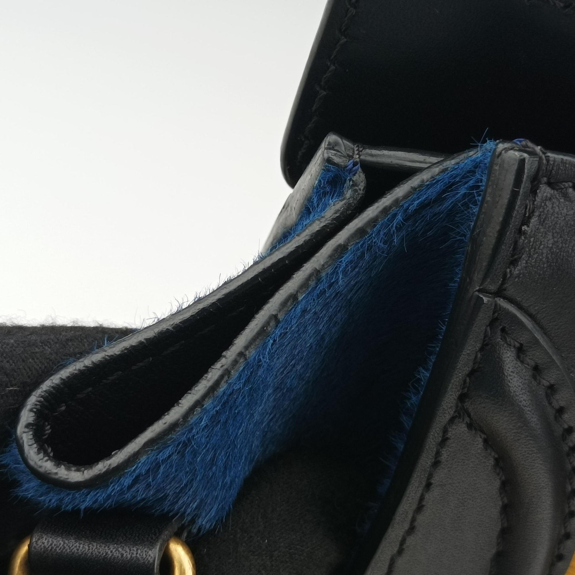 luggage nano shopper Black×Yellow×Blue Leather × Horsehair F-GA-0153ラゲージナノショッパー ブラック×イエロー×ブルー レザー × ホースヘア F-GA-0153